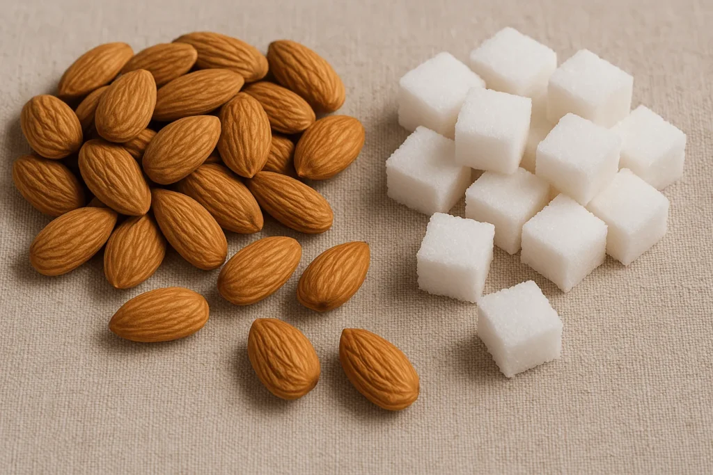 بادام درختی در کنار قند