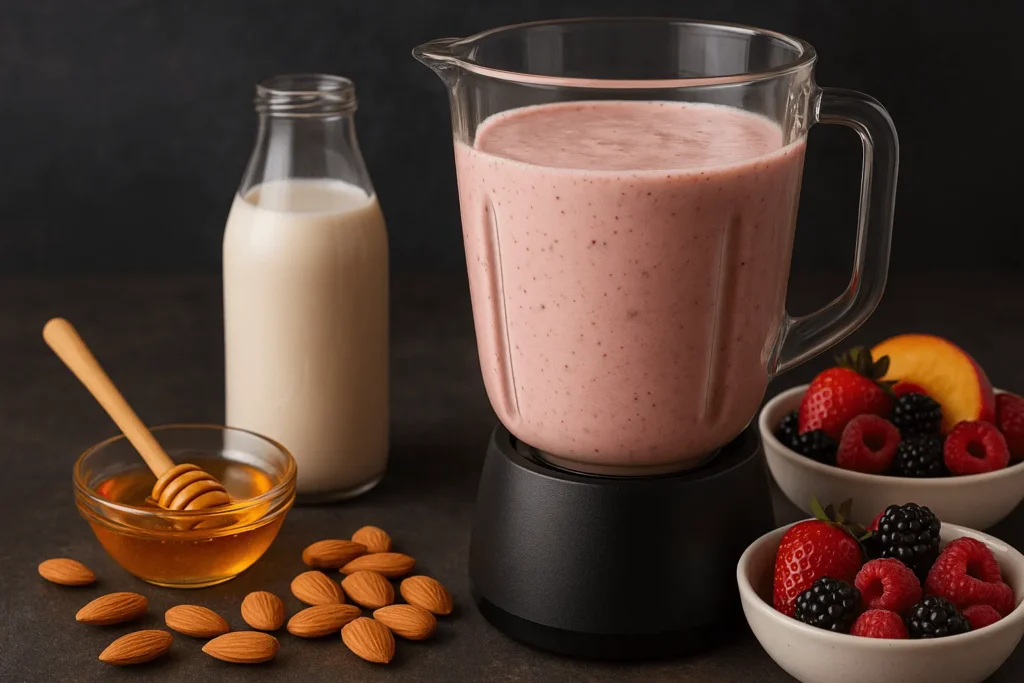 شیک شیر بادام درختی با میوه