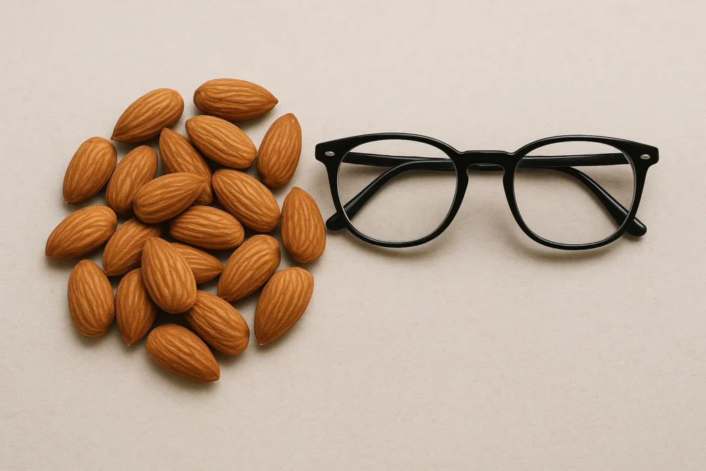 بادام درختی در کنار عینک