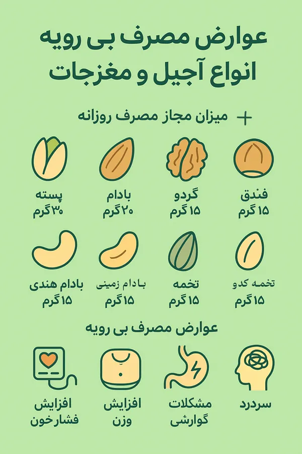 عوارض مصرف بیش از حد انواع مغزیجات