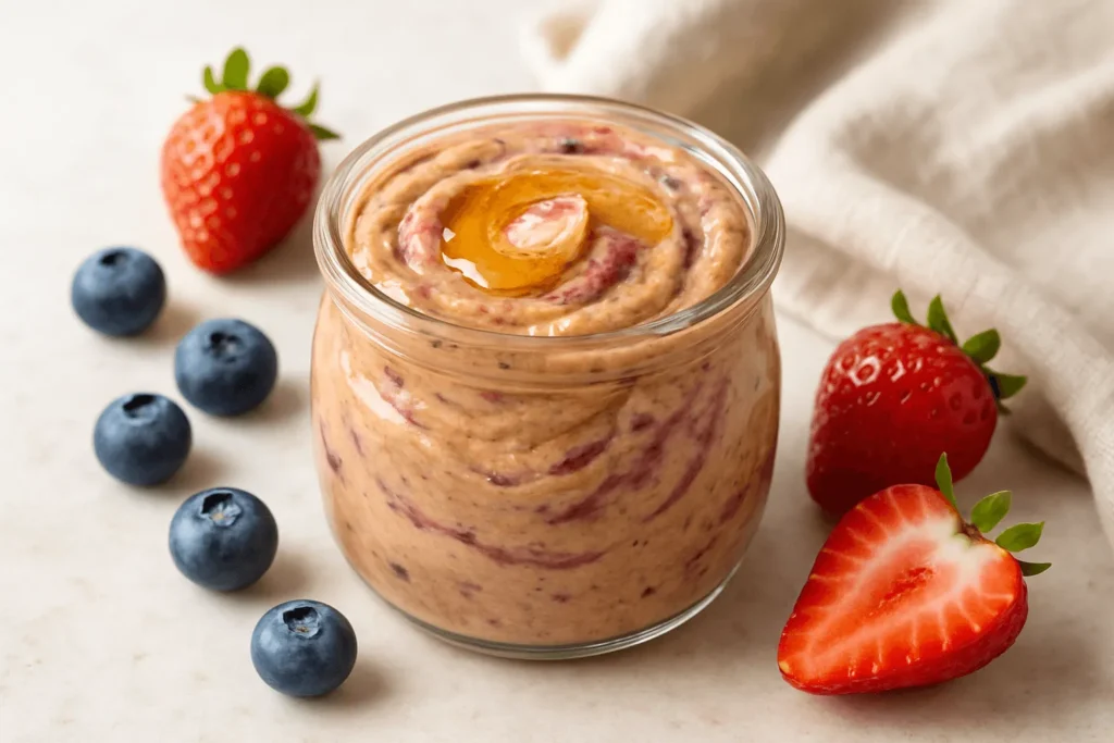 کره بادام زمینی با طعم توت فرنگی یا بلوبری