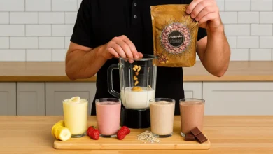 طرز تهیه انواع اسموتی بادام زمینی در منزل