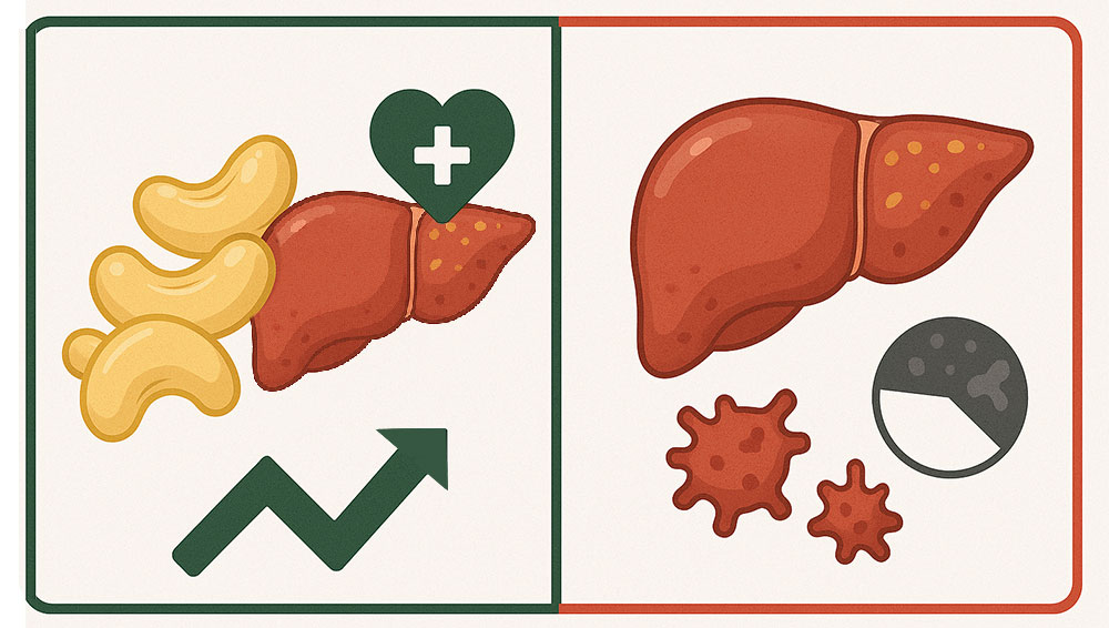 فواید و مضرات بادام هندی برای کبد چرب