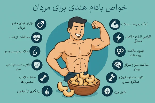 12 تا از خواص بادام هندی برای مردان