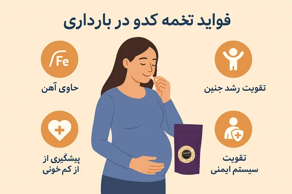 فواید مصرف تخمه کدو در بارداری