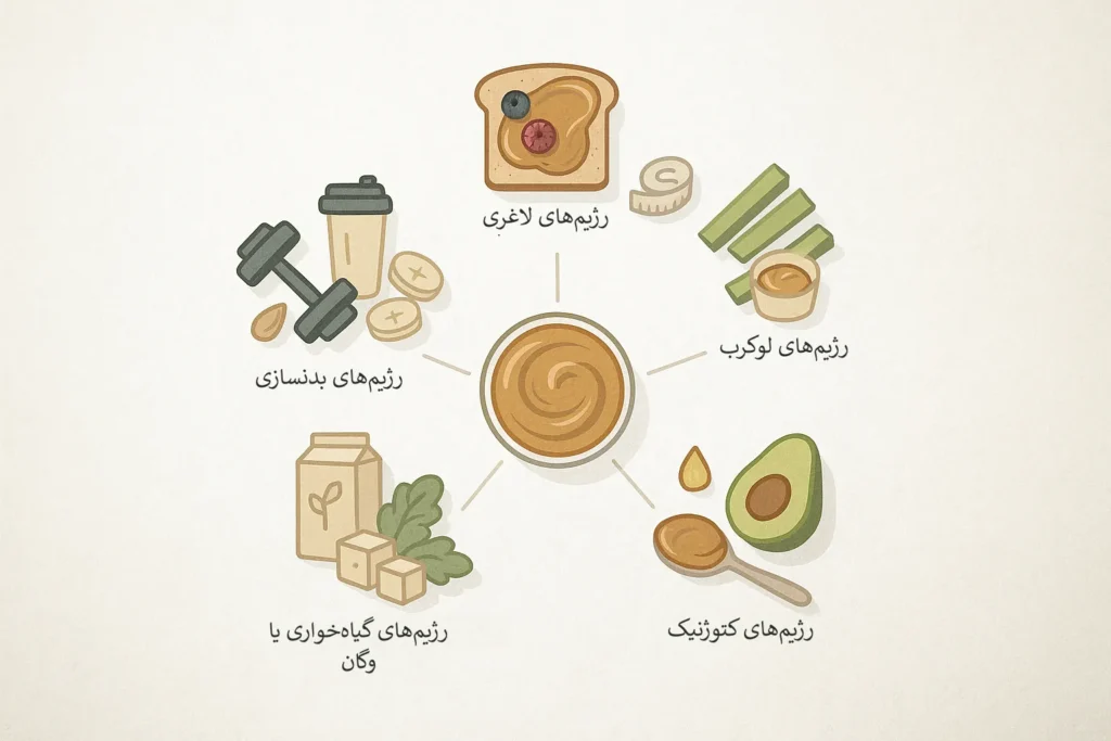 کره بادام زمینی در رژیم‌های مختلف