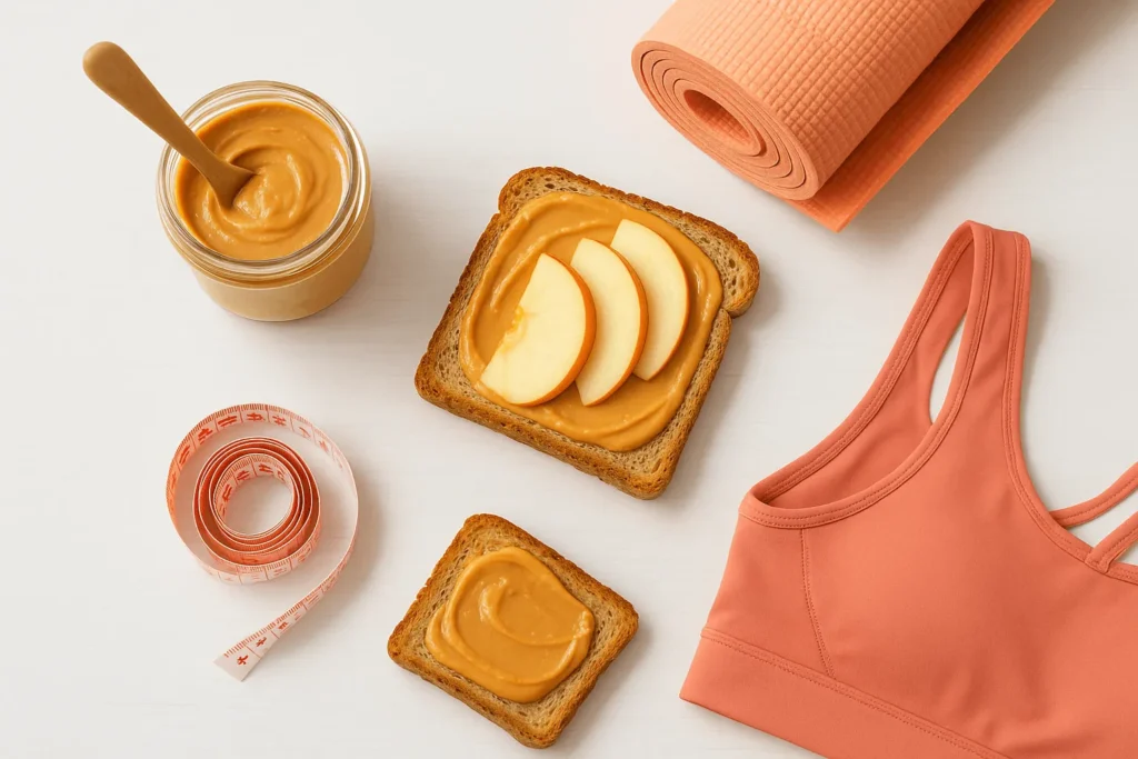 متر، کره بادام زمینی برای لاغری شکم