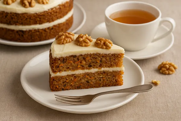 خواص گردو در بارداری: کیک هویج و گردو