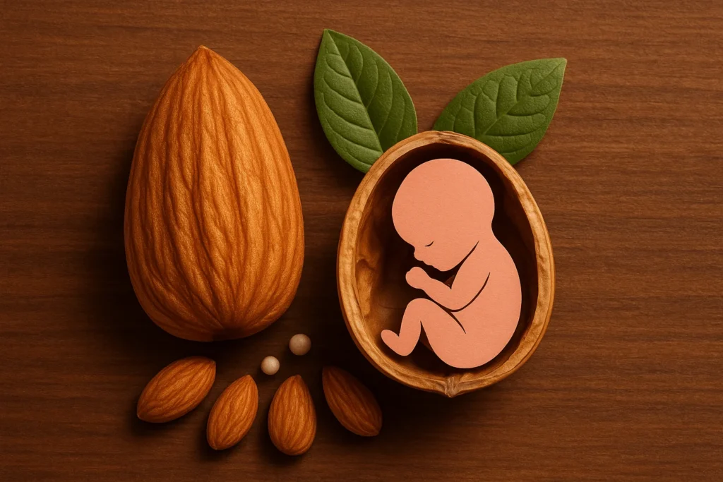 بادام درختی به رشد جنین کمک میکند.