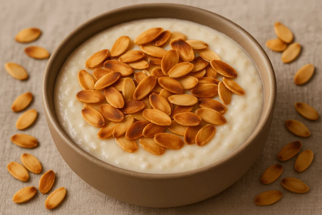 فرنی با پرک بادام درختی