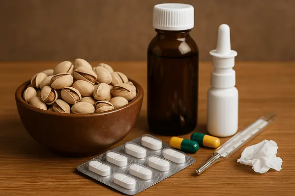 در کنار دارو، پسته برای سرماخوردگی مفید است.