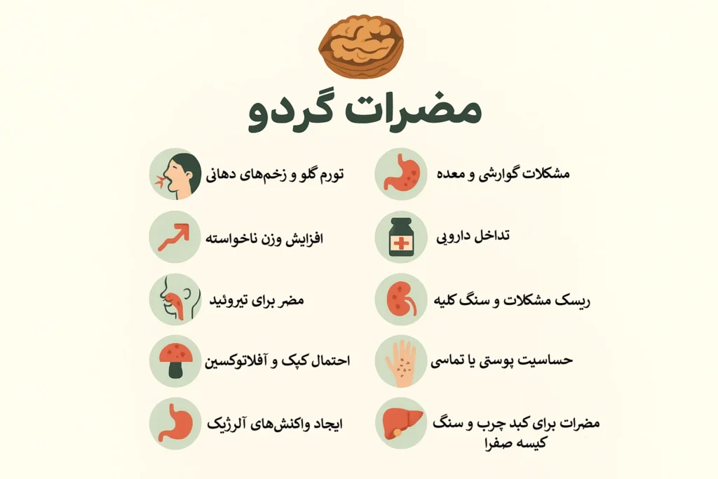 اینفوگرافیک مضرات  گردو