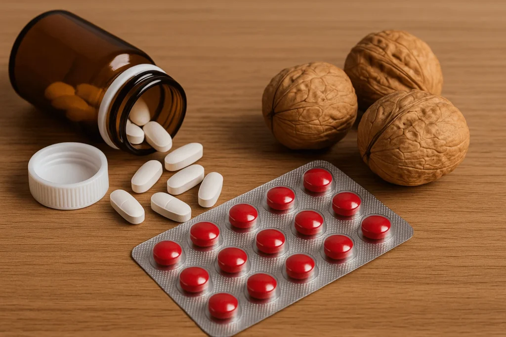 از عوارض گردو تداخل دارویی است.