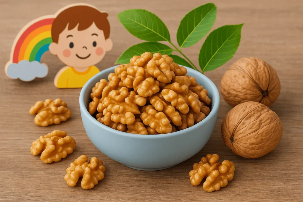 یک ظرف گردو در کنار المان کودکانه.