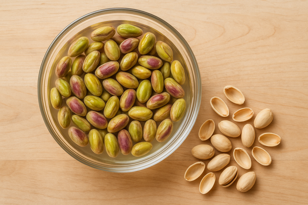 طرز تهیه شیر پسته-ریختن پسته در آب