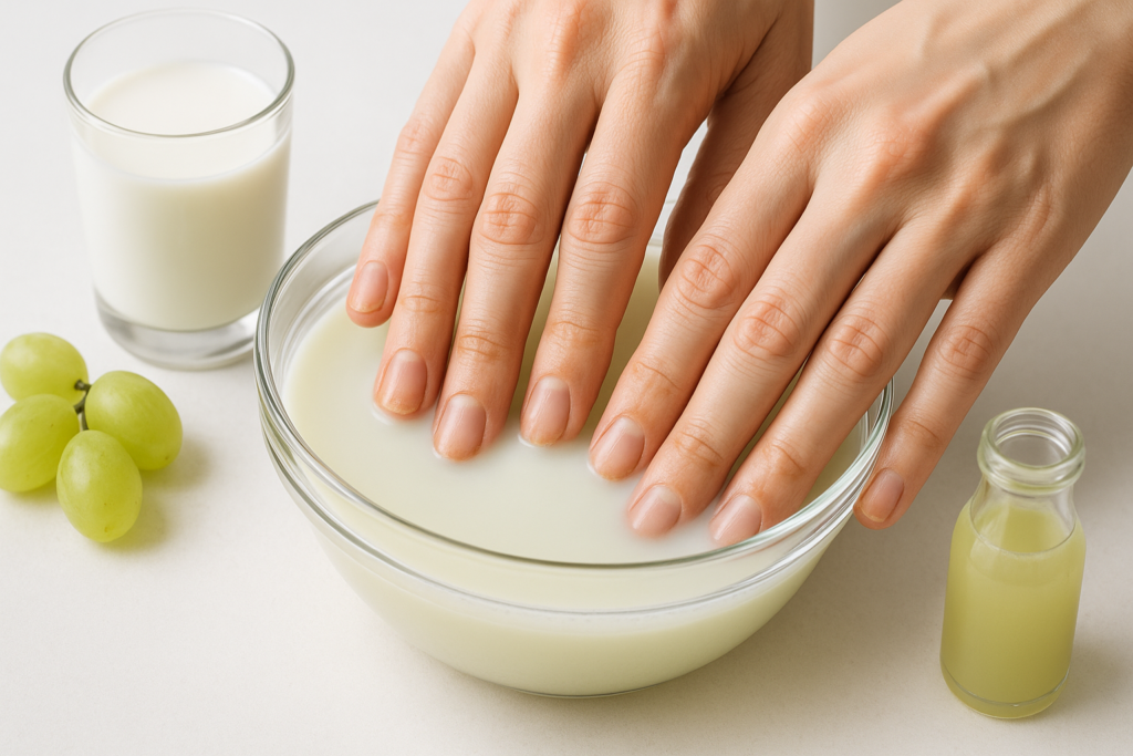 ترکیب شیر و آبغوره برای از بین بردن سیاهی گردو روی دست