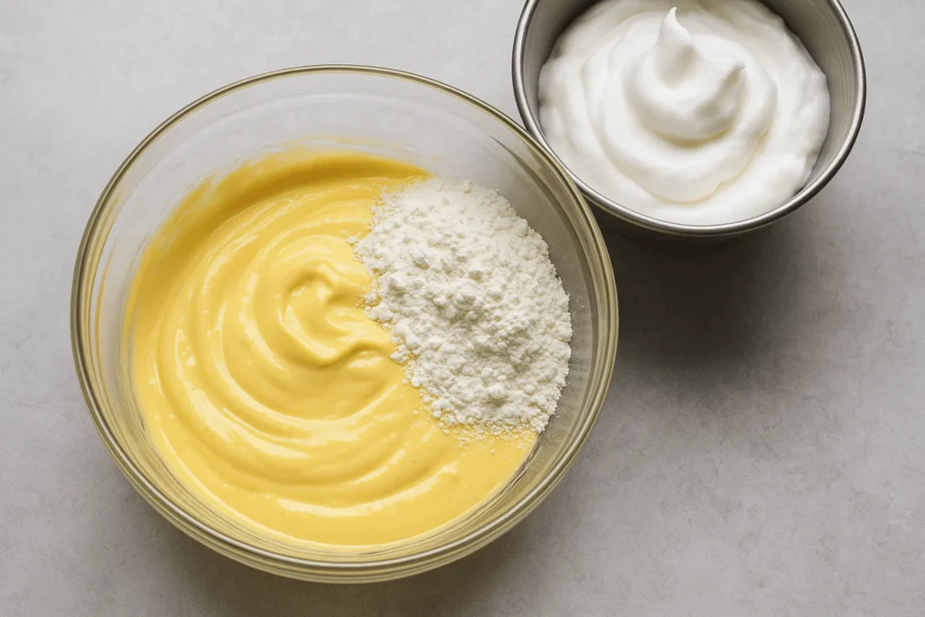 زرده و سفیده تخم مرغ + آرد