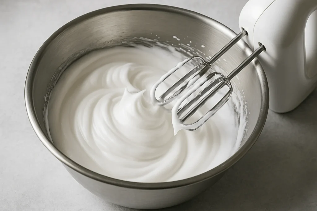 سفیده تخم مرغ همزده شده و سفیت شده