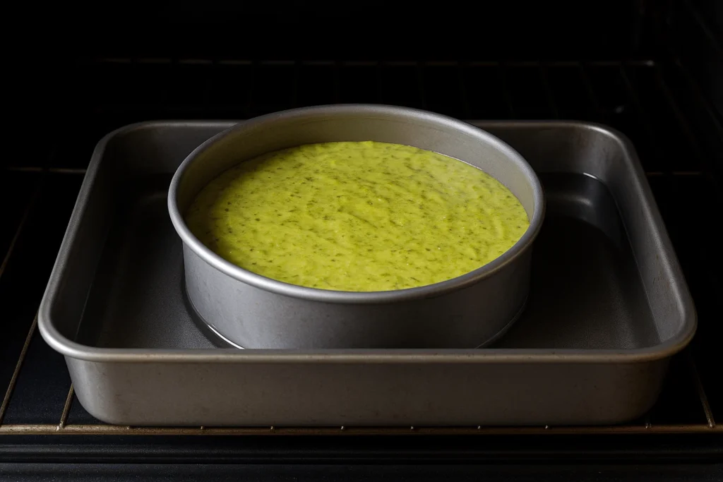 مرحله ششم: پخت کیک در فر با کنترل دما و زمان