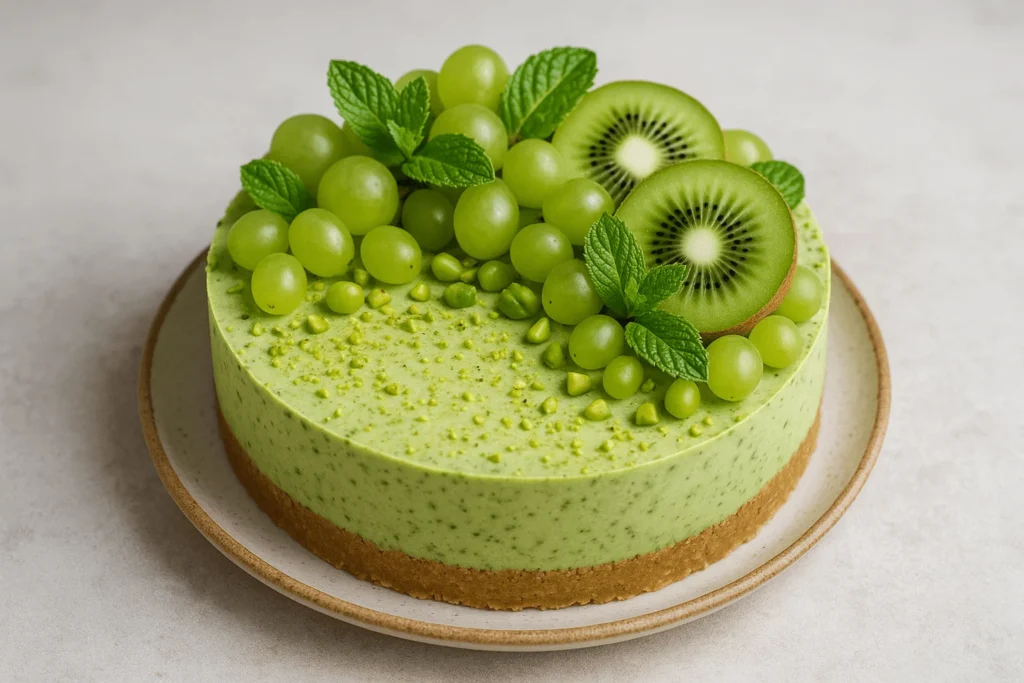 ایده تزئین چیز کیک پسته با میوه