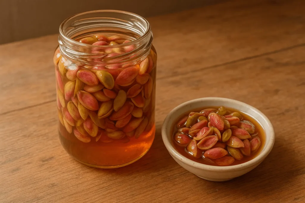 مربای پسته داخل ظرف