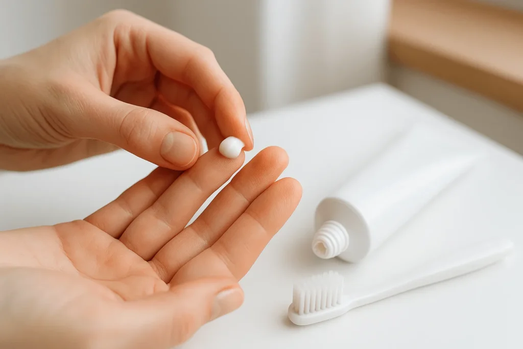 خمیردندان برای از بین بردن سیاهی گردو روی دست