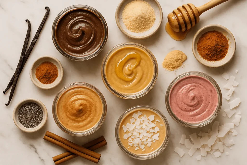 کره بادام هندی با طعمهای وانیل، دارچین، عسل و...