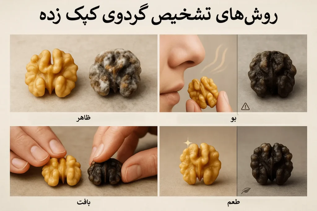 نشانههای کپک در مغز گردو