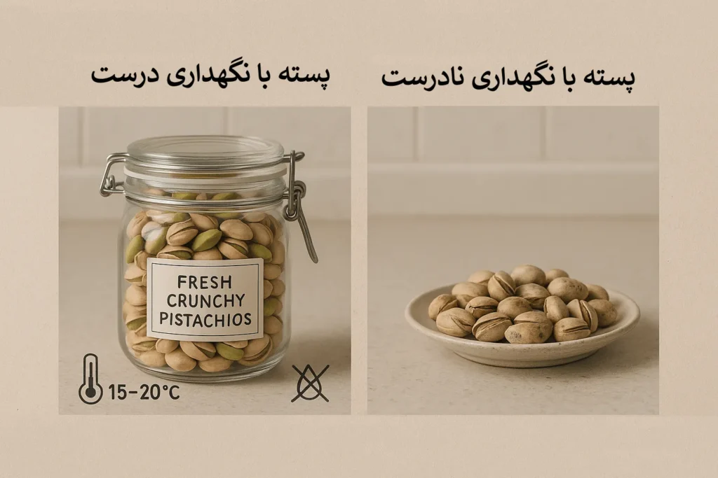 پسته با نگهداری درست و نادرست
