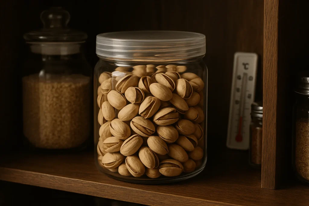 نگهداری پسته خشک در دمای اتاق