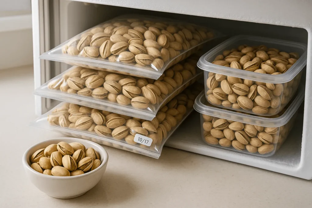 نگهداری پسته خشک در فریزر