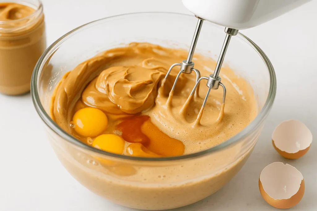 طرز تهیه کیک رژیمی با جو دوسر و کره بادام زمینی-مرحله دوم: ترکیب مواد