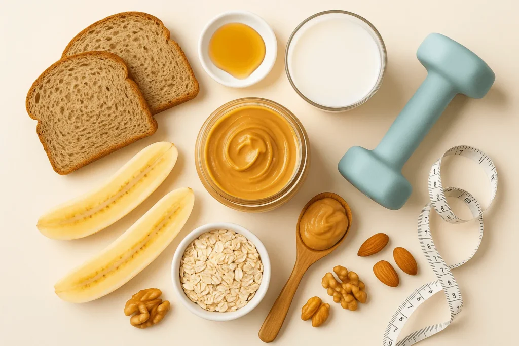 عسل، موز و کره بادام زمینی برای چاقی 