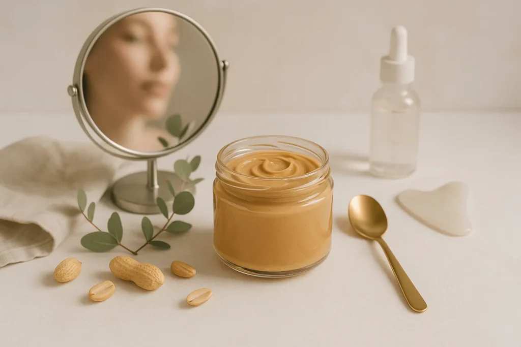 کره بادام زمینی برای چاقی صورت مفید است.