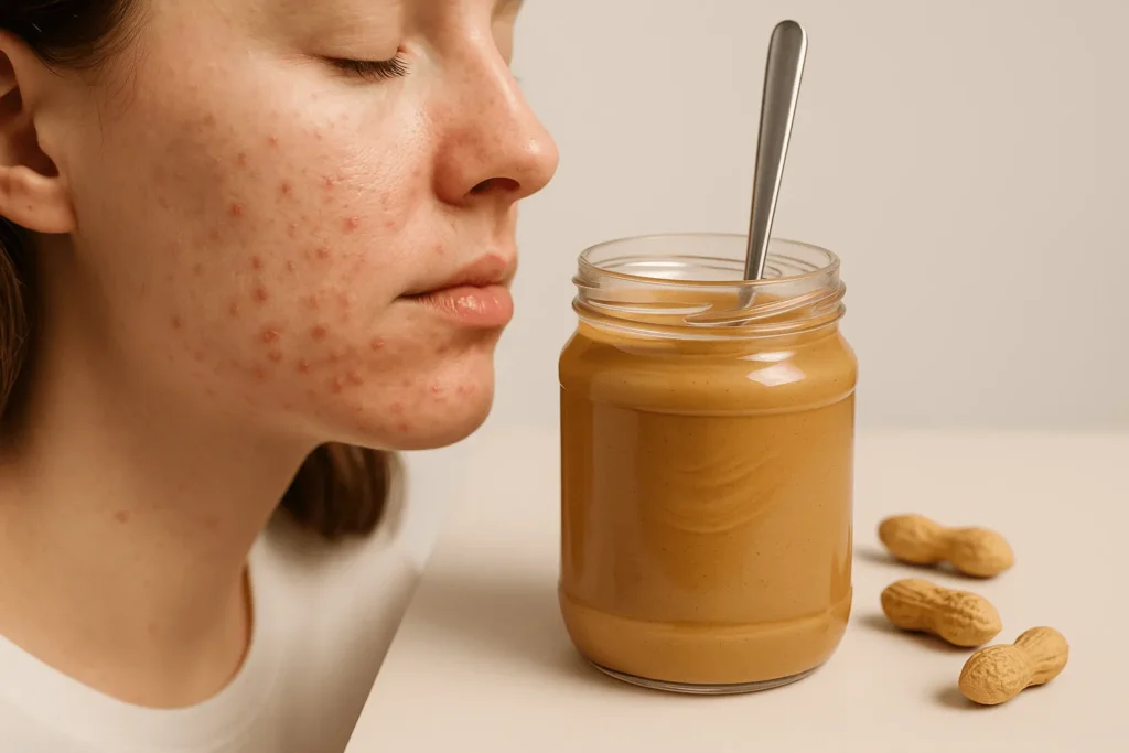مضرات کره بادام زمینی برای مشکلات پوستی