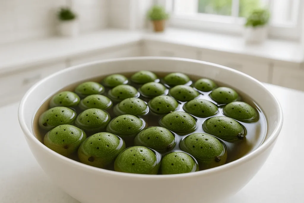 گردوهای سوارخ شده در آب