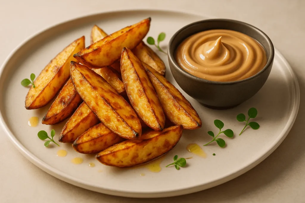 دیپ سیب زمینی با سس بادام زمینی