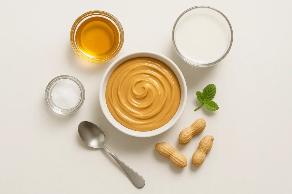 سس کره بادام زمینی کلاسیک: عسل، کره بادام زمینی، شیر، نمک