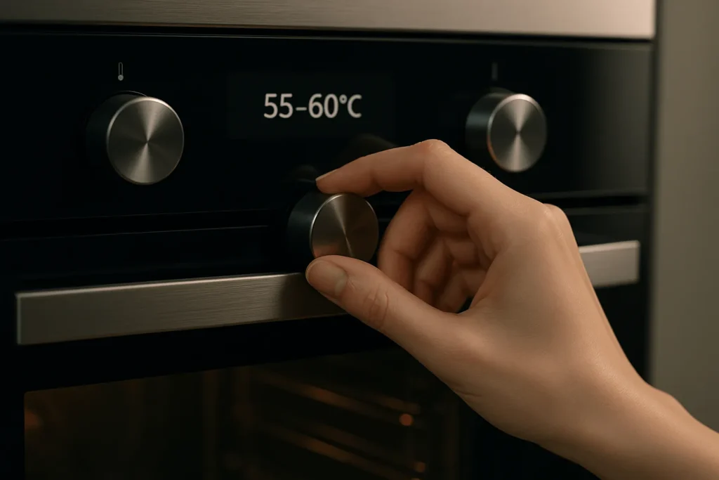 مرحله چهارم: تنظیم دمای فر
