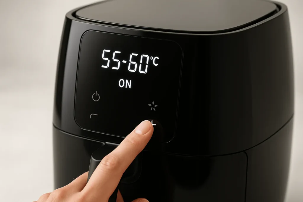 مرحله چهارم: تنظیم دما و روشن کردن دستگاه