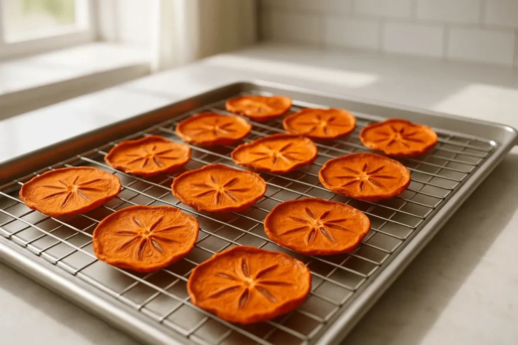 مرحله ششم: خنک شدن خرمالوهای خشک
