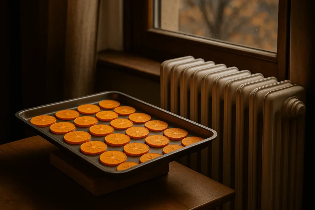 مرحله چهارم: قرار دادن سینی کنار شوفاژ/بخاری