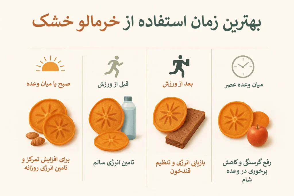اینفوگرافیک بهترین زمان استفاده از خررمالو خشک