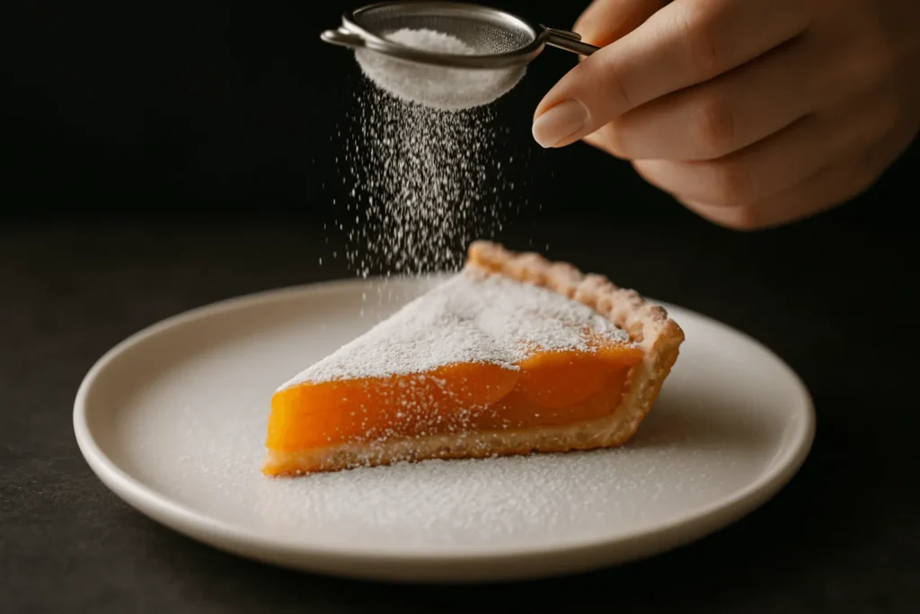 تارت خرمالو با پودر قند