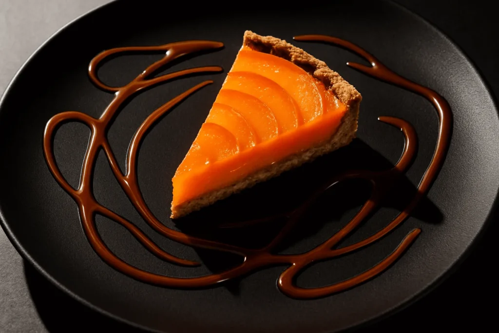 تارت خرمالو با سس کارامل