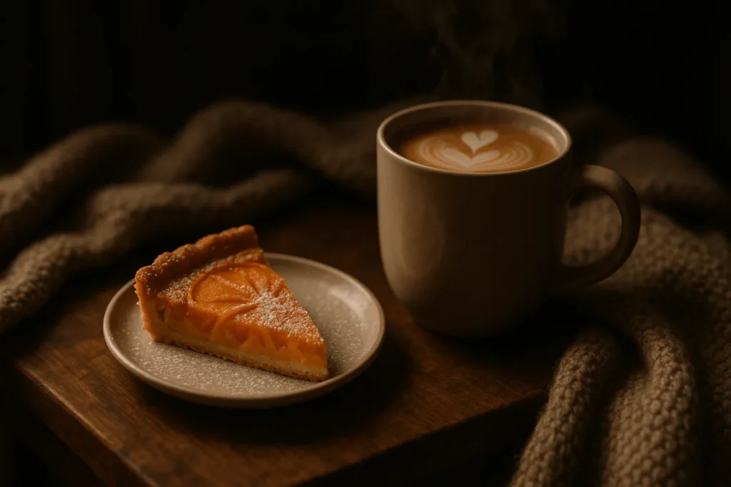 تارت خرمالو با لاته