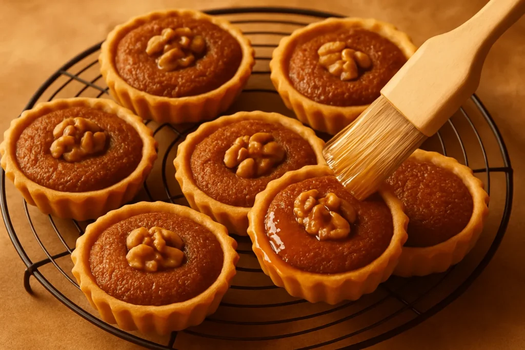 مرحله چهارم: پخت تارت گردویی