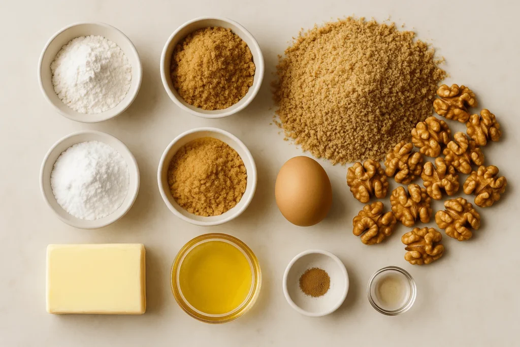 مواد لازم برای تهیه تارت گردویی