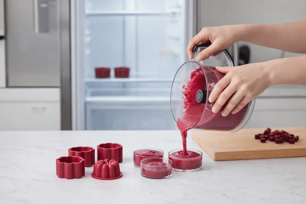 گام پنجم: ریختن مواد در قالب