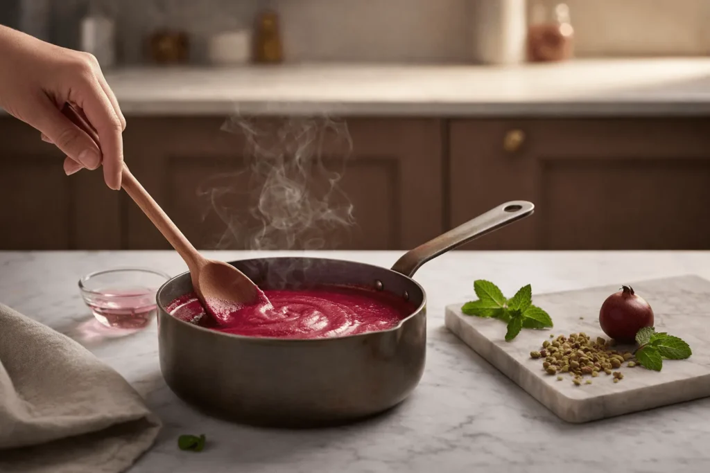 دسر لبو با نشاسته